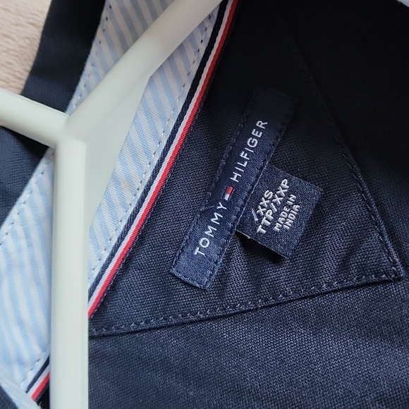Tommy Hilfiger Navy Blue Button Up Long Sleeve Shirt Dress - Picture 12 of 12